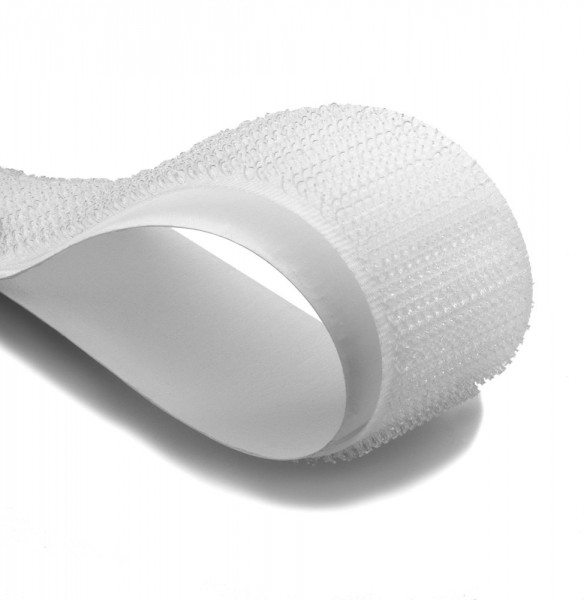 Hakenband selbstklebend für Kunststoffflächen - weiß
